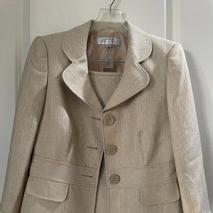 Beige two piece Tahari Skirt suit, 8p